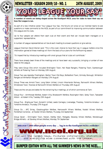 NCEL Newsletter - 2009/10 - #01