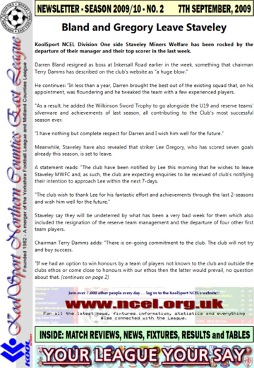NCEL Newsletter - 2009/10 - #02