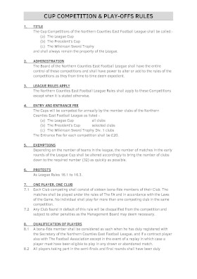 Cup Competition & Play-Offs Rules