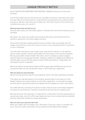 League Privacy Notice