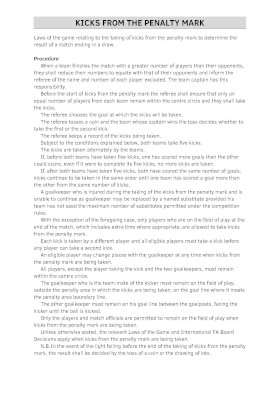 Procedure for Penalty Kicks